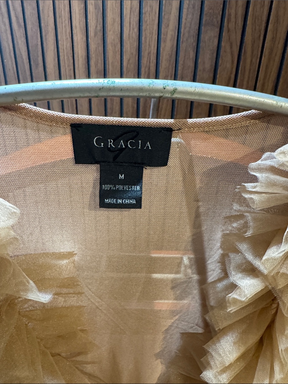Gracia Tan Ruffle Deep V-Neck Long Sleeve Bodysuit - Picture 4 of 9